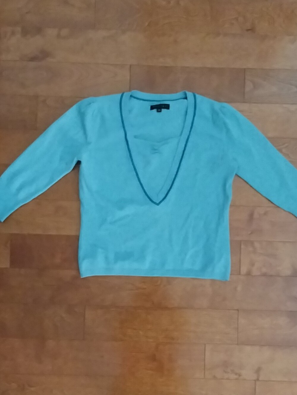 Light Blue V-Neck Women's Sweater